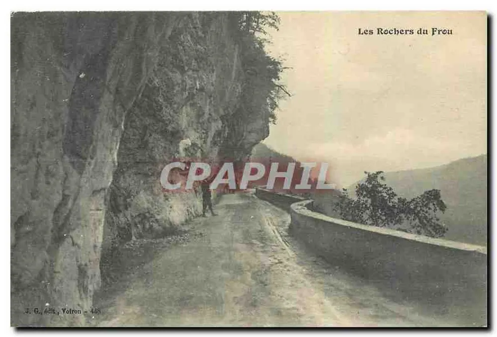 Les Rochers du Frou — Vista da estrada encaixada — J. G., édit., Yoltron - 448 - Frente