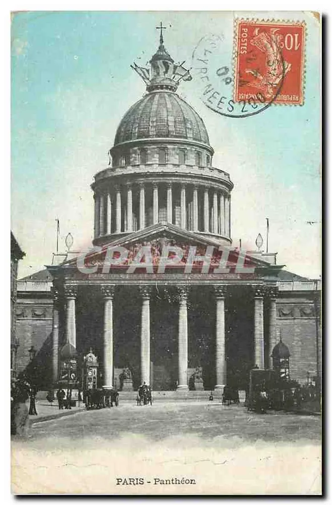 PARIS - Panteão — vista do edifício com colunatas e domo — editor não visível - Frente