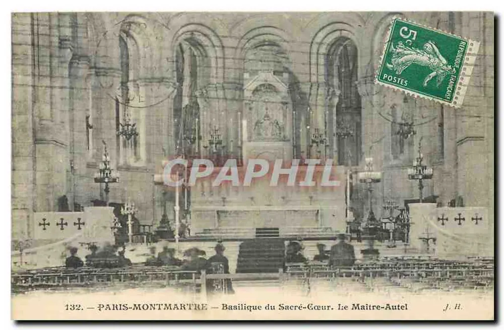 PARIS-MONTMARTRE — Basilika des Heiligen Herzens. Der Hochaltar — J. B. - Vorderseite