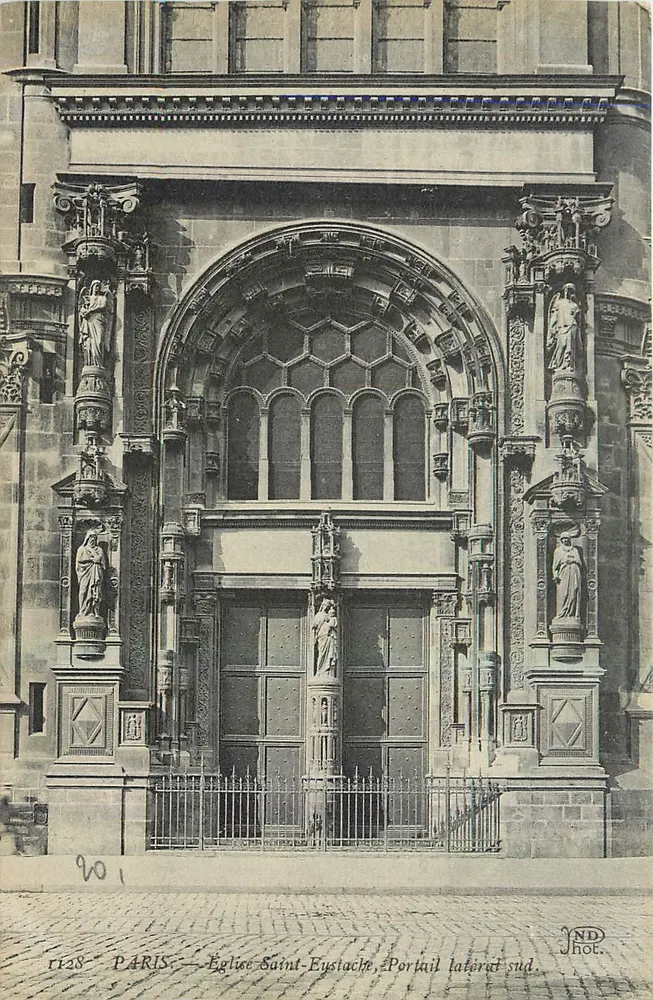 Paris — Igreja de Saint-Eustache, Portal lateral sul — INDhot. n° 1128 - Frente