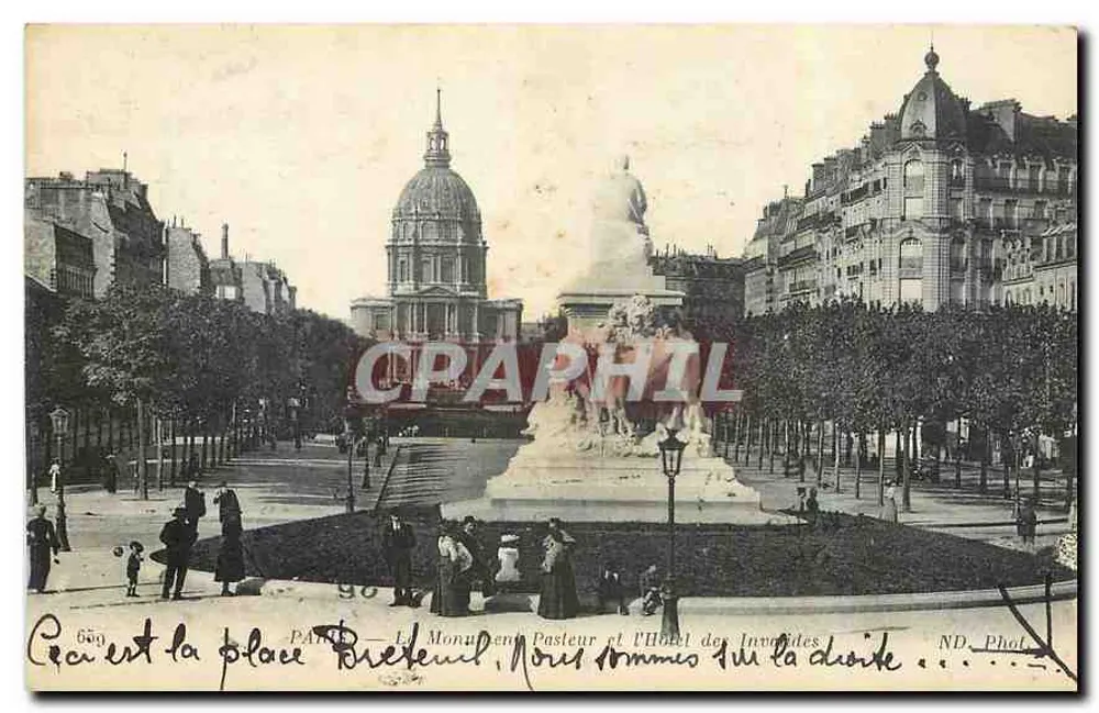 Place Pasteur — Monumento Pasteur e Hotel des Invalides — ND. Fot. - Recto