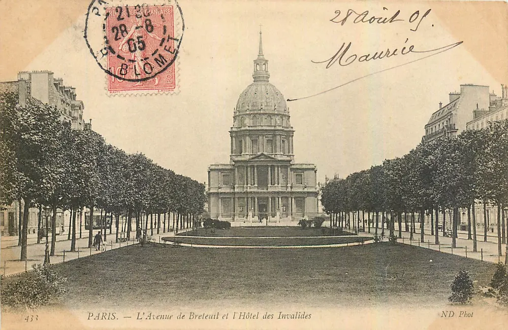 Paris — Avenue de Breteuil und Hôtel des Invalides — ND Phot - Vorderseite