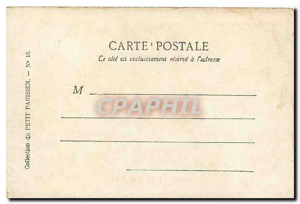 Paris — O Hotel de Ville — Coleção do Petit Parisien, N° 10 - Verso