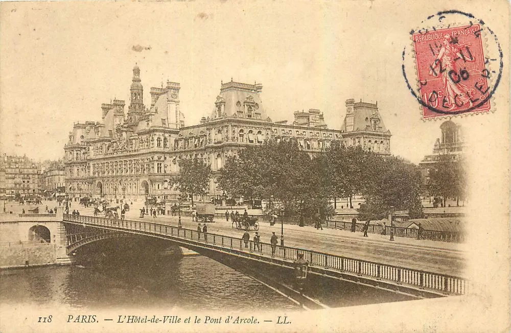 Paris — Das Rathaus und die Pont d'Arcole — LL. — n° 118 - Vorderseite