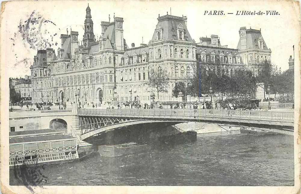 Paris — O Hôtel-de-Ville — editor não identificado, número de série não visível - Frente