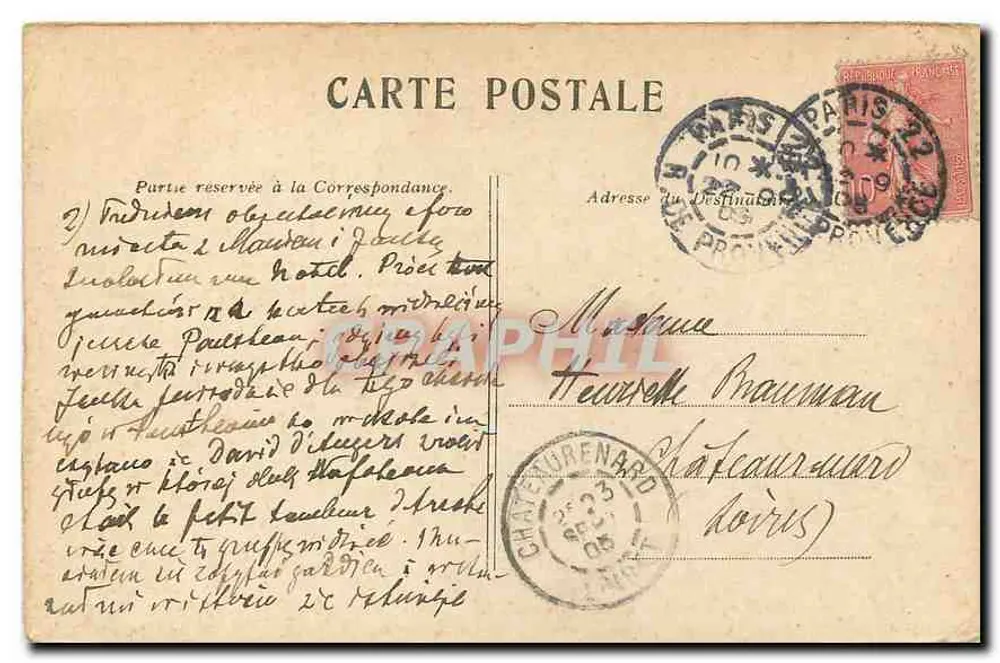 Paris — O Hôtel-de-Ville — editor não identificado, número de série não visível - Verso