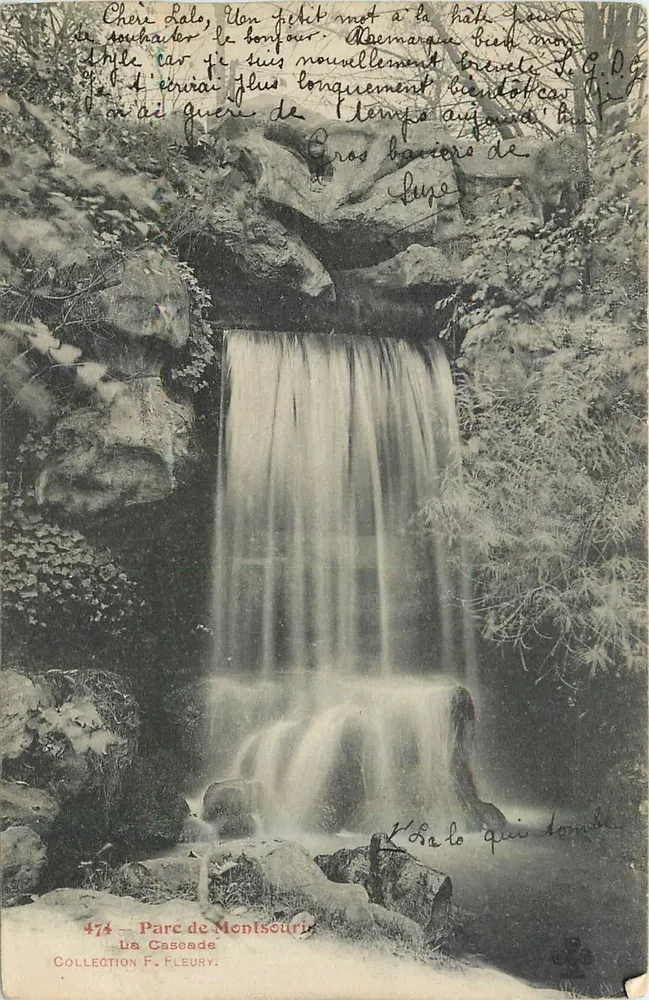Cachoeira — Parque de Montsouris — Coleção F. Fleury, n° 474 - Frente