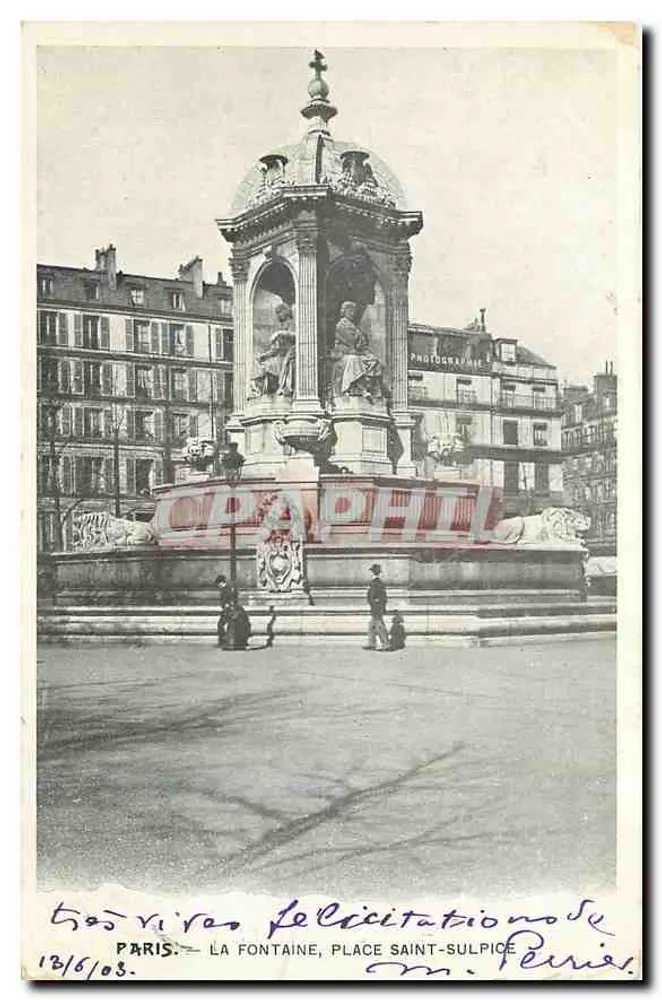 Paris — A Fontaine, Place Saint-Sulpice — Fotografia Paris - Frente