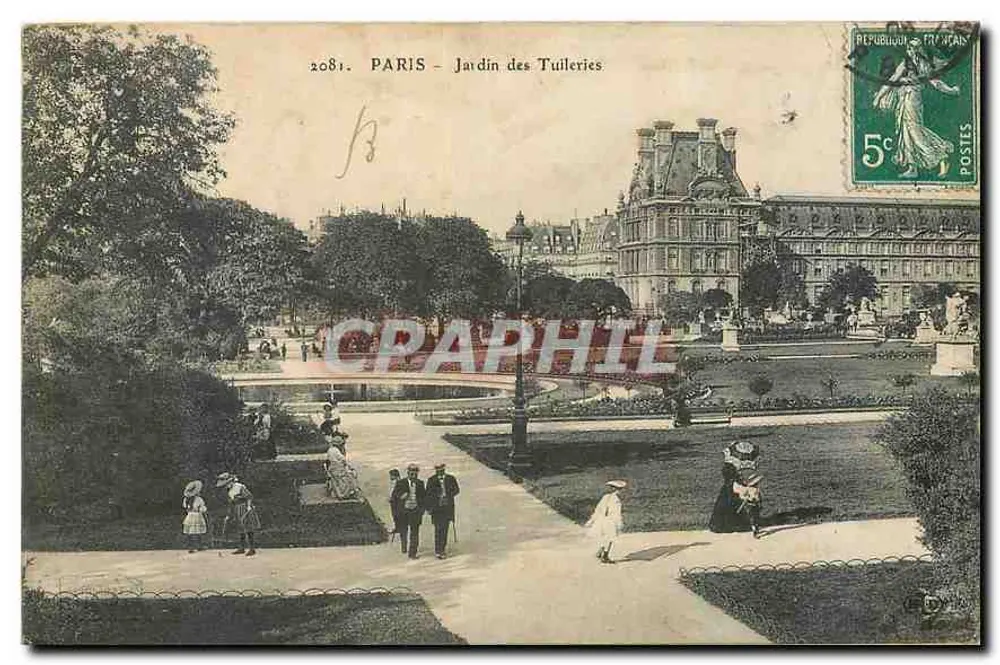 Parigi - Giardino delle Tuileries — editore anonimo, numero di serie 2081 - Recto
