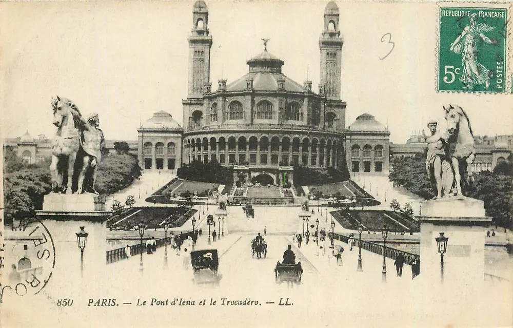 Paris — Le Pont d'Iena et le Trocadéro — LL. — n° 850 - Recto