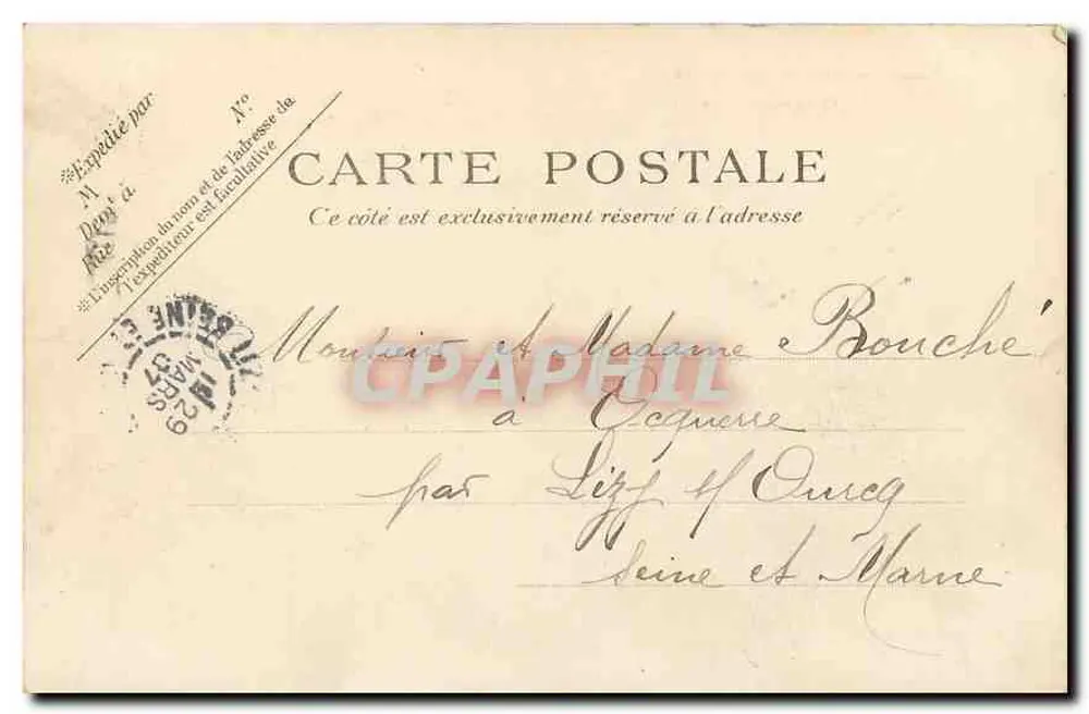 Paris — O Hotel das Postas — P.P.C. n°307 - Verso