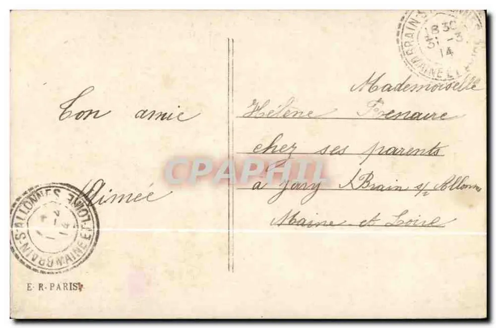 Familie in einem Boot mit Fisch — 1. April — Répertoire Français n°3470 - Rückseite