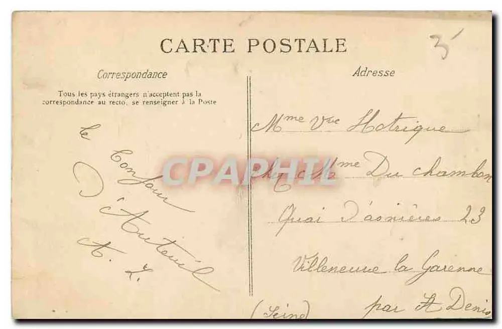 Notre-Dame d'Auteuil — Paris — C.L.C. n° 631.511 - Verso