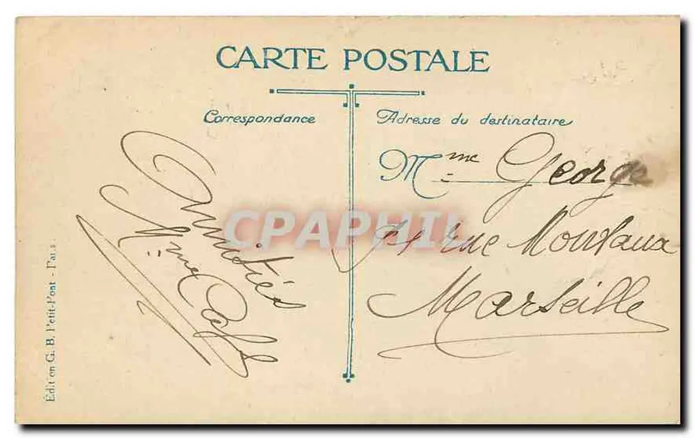 Place de la Concorde — Paris — Editor G. B. Petite-Post - Paris - Verso