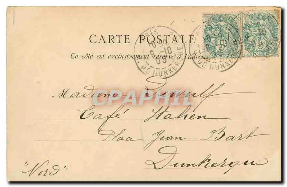 Paris, Gare de Lyon — vista do edifício com relógio — editor N° 78 - Verso