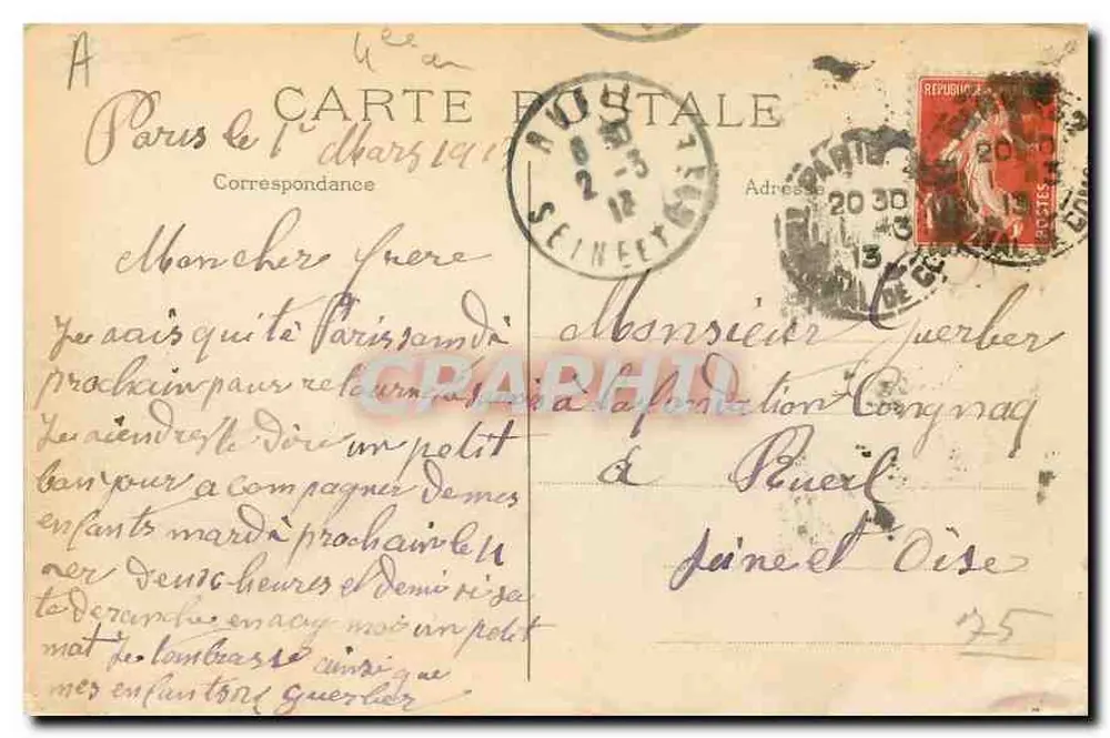 Paris — Place du Parvis Notre-Dame — Hôtel-Dieu und Notre-Dame. J.H. n°472 - Rückseite