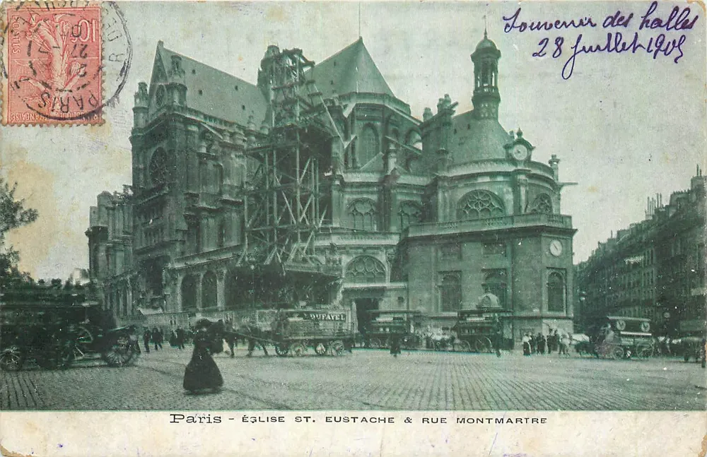 Paris - Igreja de São Eustáquio & Rue Montmartre — editor Dufayet, número de série não visível - Frente