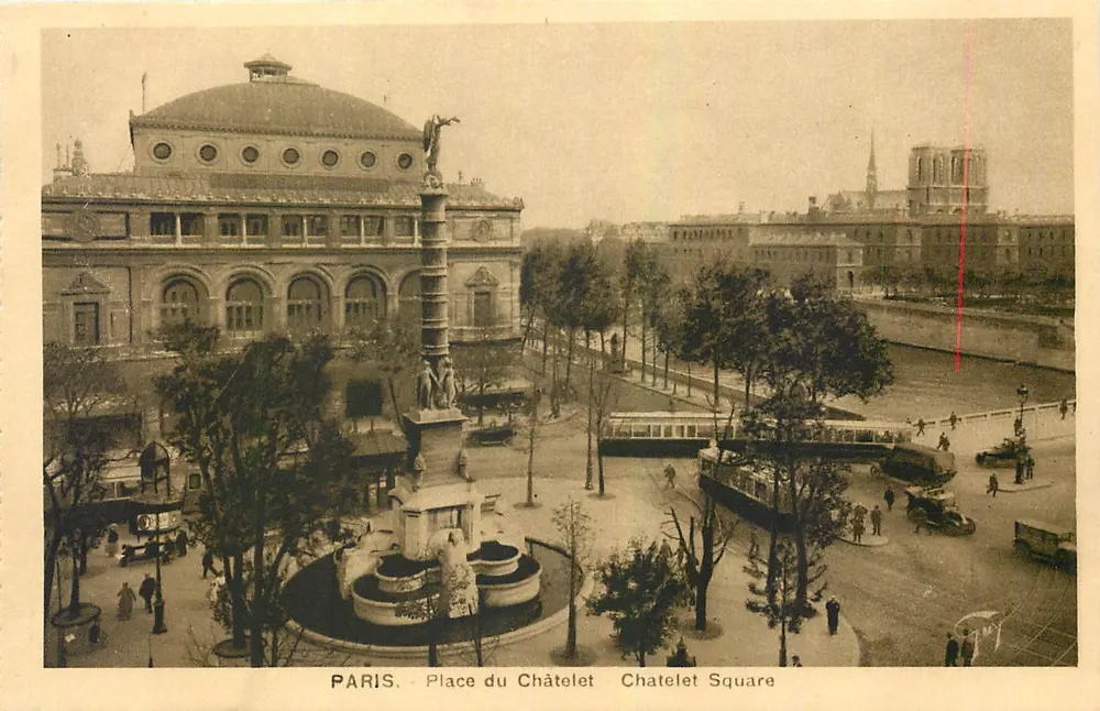 Place du Châtelet — Paris — editor A. Leconte, Paris - Frente