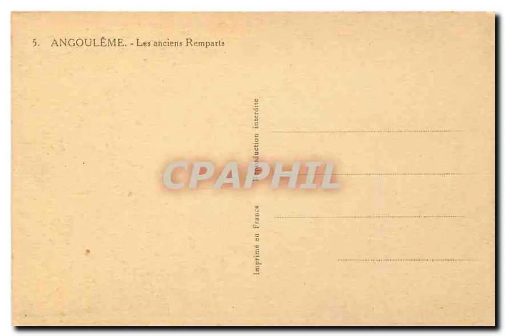 Angoulême — Les anciens Remparts - Verso
