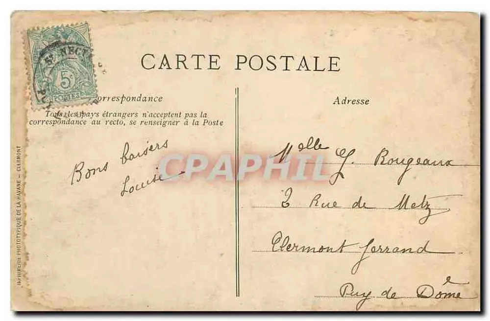 Saint-Nectaire — Hôtel du Parc — L'Auvergne pittoresque - Rückseite