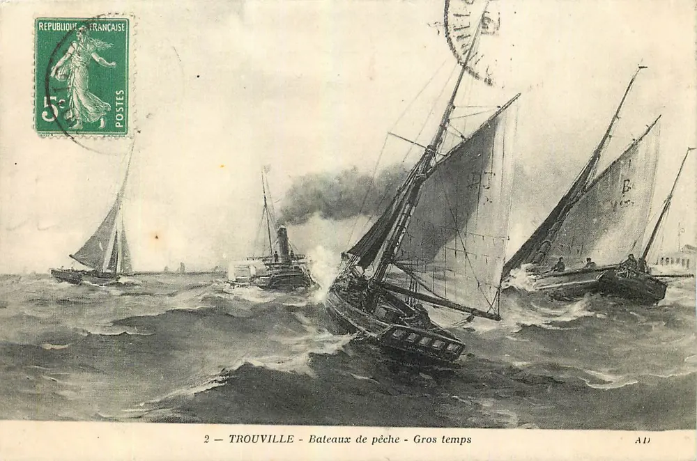 Trouville — Barcos de pesca — Tempo forte — AD - Frente