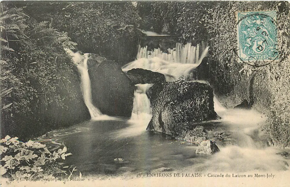 Umgebung von Falaise — Wasserfall Laizon am Mont-Joly — G. Jeannée, Verlag, Falaise, Nr. 49 - Vorderseite