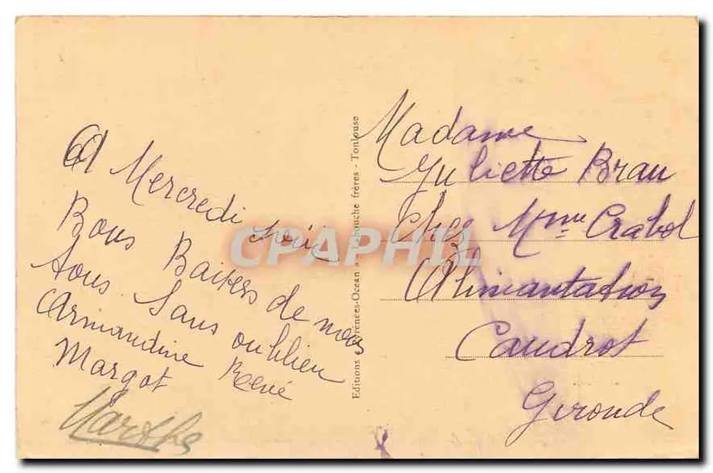 Los Altos Pirineos - Campan, cerca de Haughères - La iglesia - Reverso