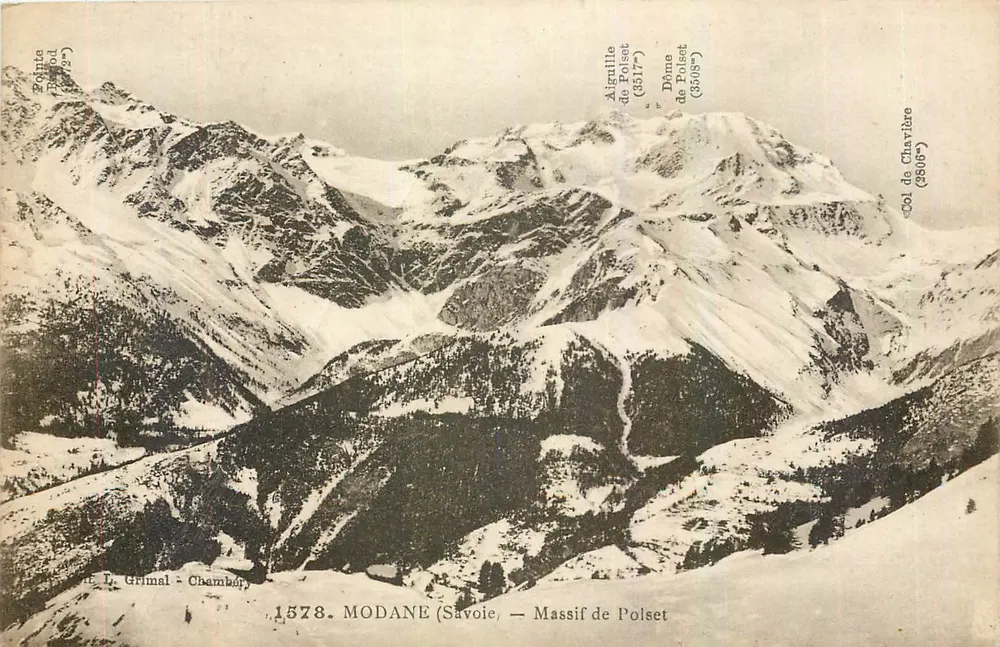 Modane (Savoie) — Polset Massif — view of snow-capped peaks - Front
