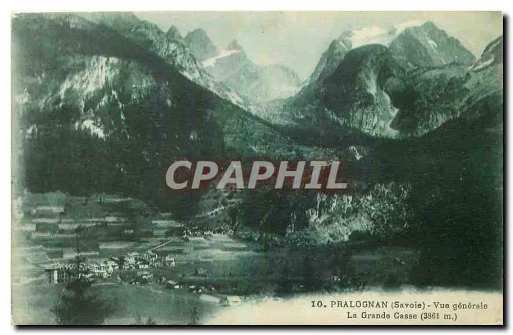 Pralognan (Savoie) — Allgemeiner Blick — La Grande Casse (3361 m.) — Fotografie Grimal, Chambéry - Vorderseite