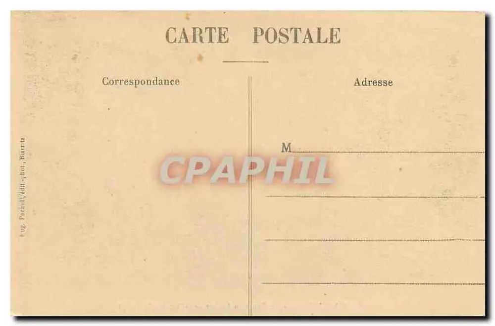 Biarritz - Große Welle am Rocher de la Vierge (Sturm) - Verlag Pagny, Nr. 87 - Rückseite