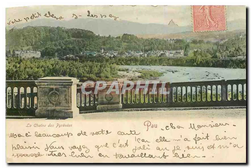 A Cadeia dos Pirineus — vista de Pau — editor não identificado - Frente