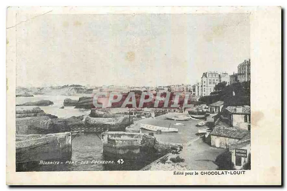 Biarritz - Porto dos Pescadores — editado para o Chocolat-Louit, n°43 - Frente