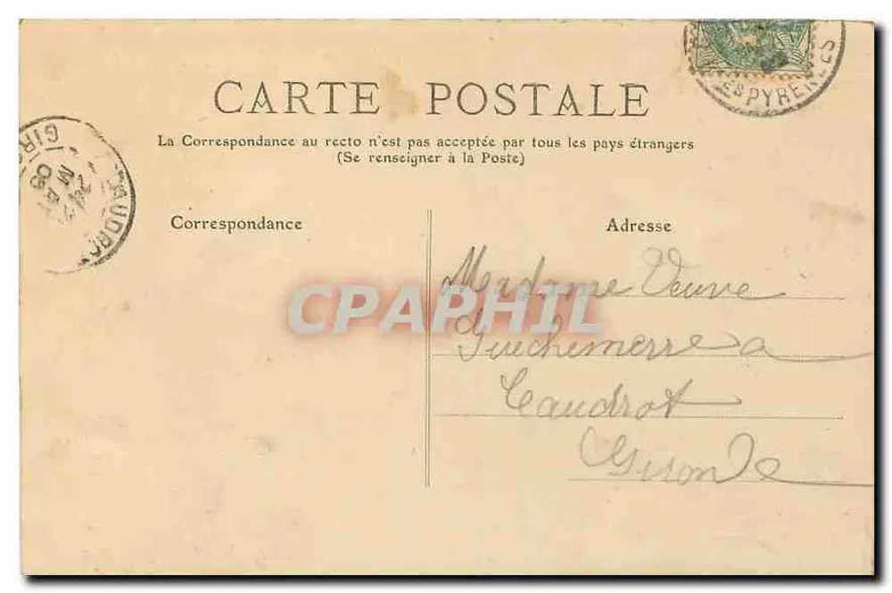 Bayonne — Rathaus und Theater — Verlag: Postes - Rückseite