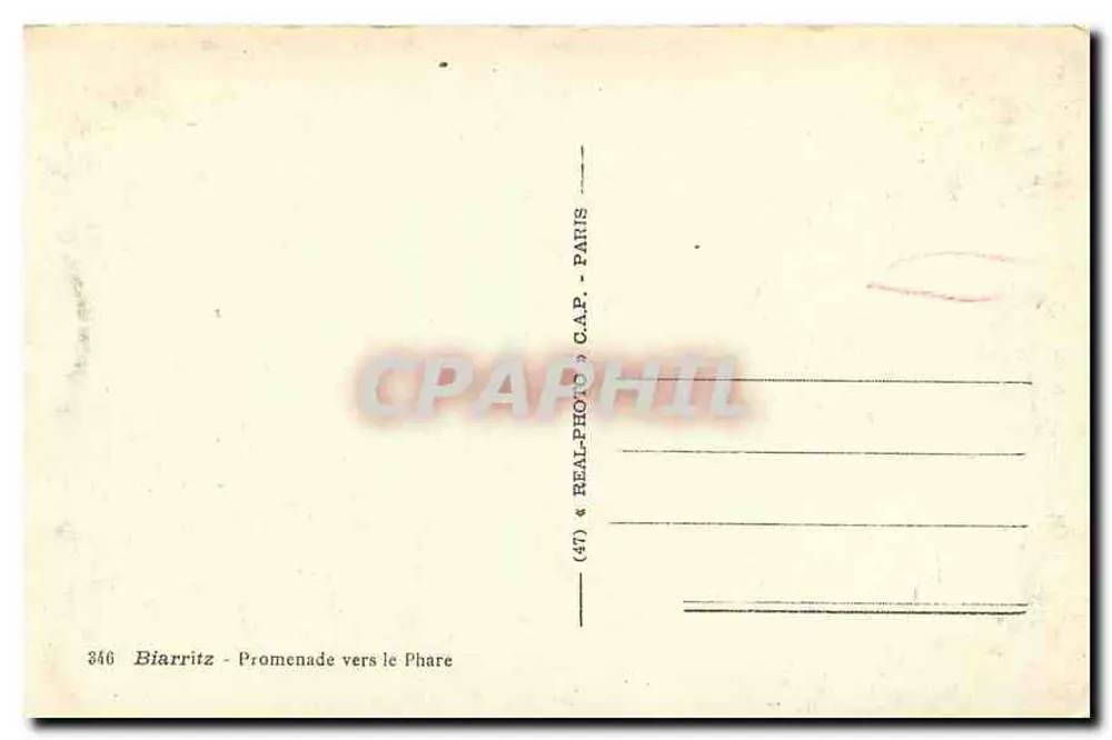 Biarritz - Promenade richting de lantaarn - C.A.P. - n° 346 - Achterkant