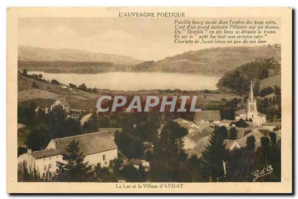 See und Dorf Aydat — Poetische Auvergne — G.d'C. - Vorderseite