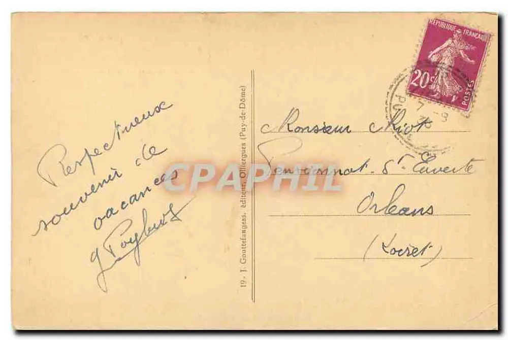 See und Dorf Aydat — Poetische Auvergne — G.d'C. - Rückseite