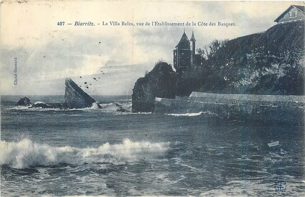 Biarritz - Villa Belza, Ansicht des Establishments der Basque Coast — Cliché Ourrard, n°407 - Vorderseite