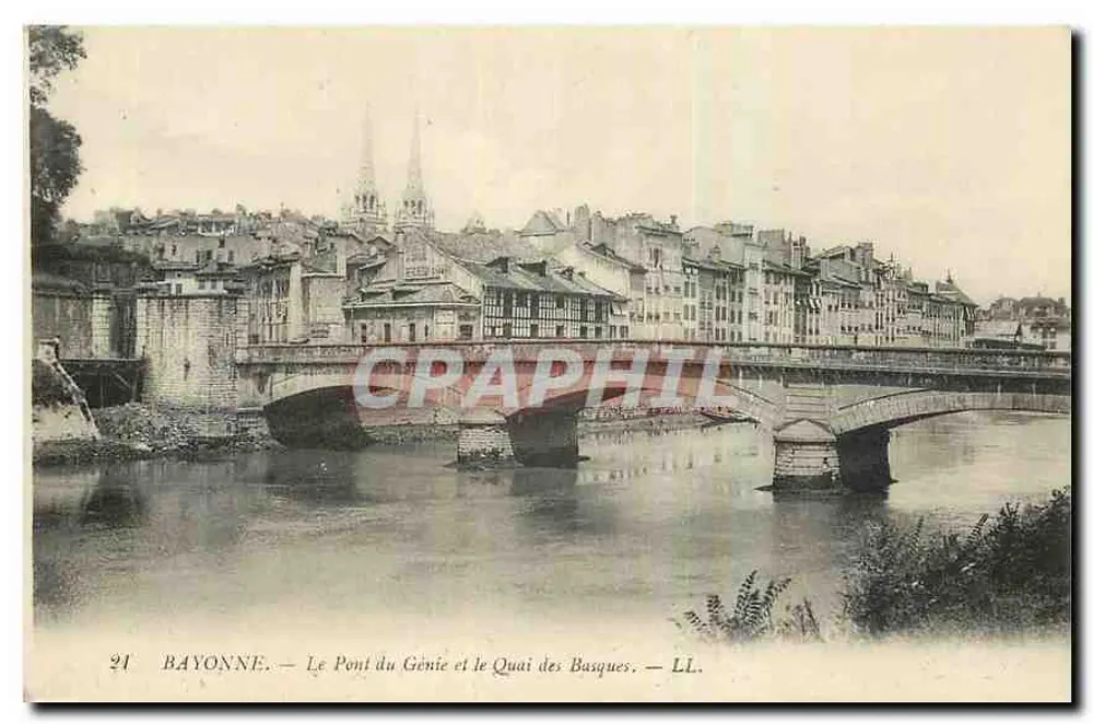 Bayonne — Der Pont du Génie und der Quai des Basques — LL. - Vorderseite