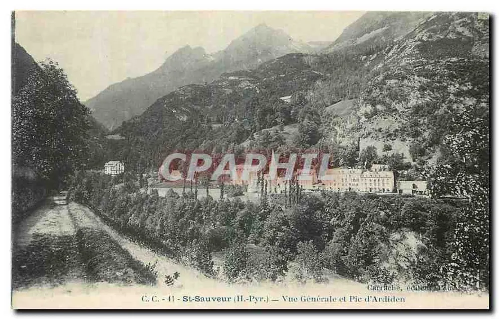 St-Sauveur (H.-Pyr.) — Allgemeine Ansicht und Pic d'Ardiden — Carraché, Verleger L'Au - Vorderseite