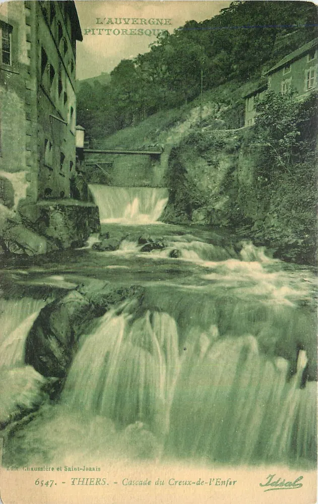 Wasserfall des Creux-de-l'Enfer — Das pittoreske Auvergne — Édit. Ghaussière et Saint-Joanis, Nr. 6547 - Vorderseite