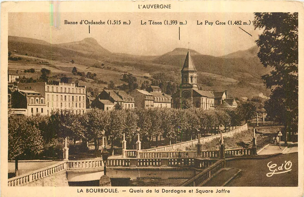 La Bourboule — Ufer der Dordogne und Square Joffre — L'Auvergne - Vorderseite