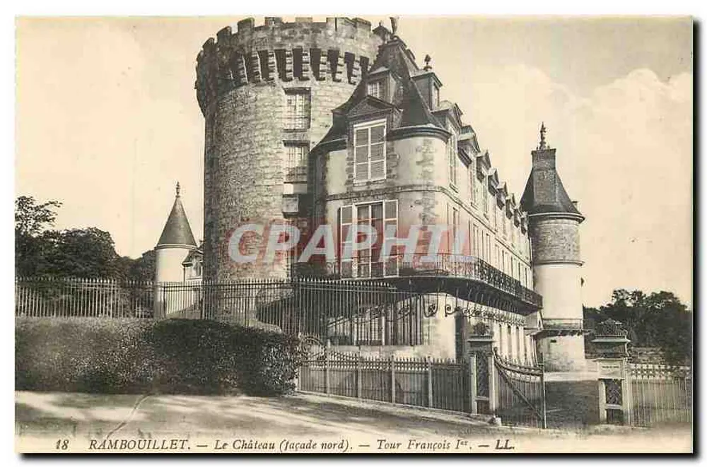 Rambouillet - Das Schloss (Nordfassade). - Turm von François I. - LL. - Vorderseite