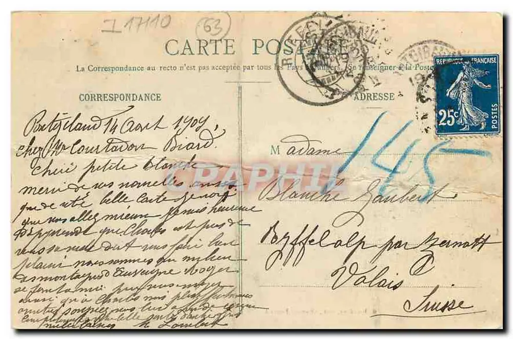 Pontgibaud — Vue générale (II) — G. Delannay, édit., Champon-Ferrand - Verso