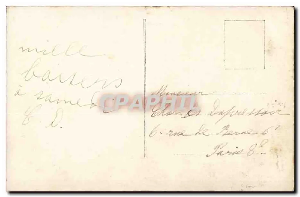 Dois crianças com brinquedos perto de um carro — cena invernal — editor desconhecido, n° 913 - Verso