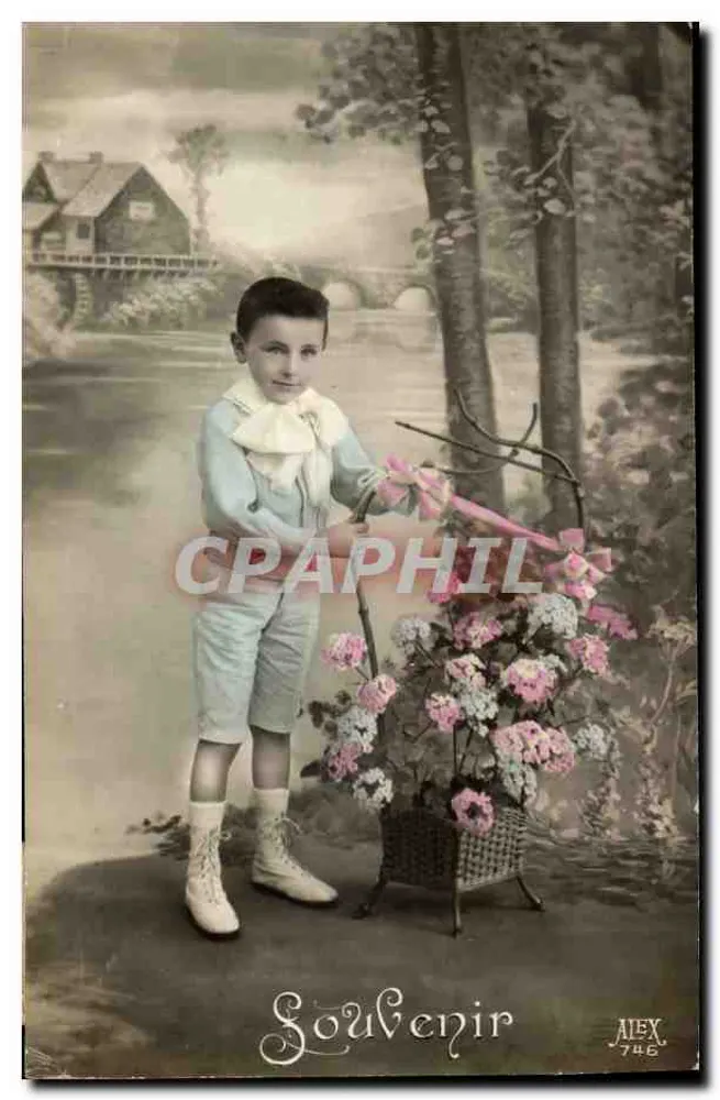 Menino com cesta de flores — paisagem fluvial — ALEX 746 - Frente