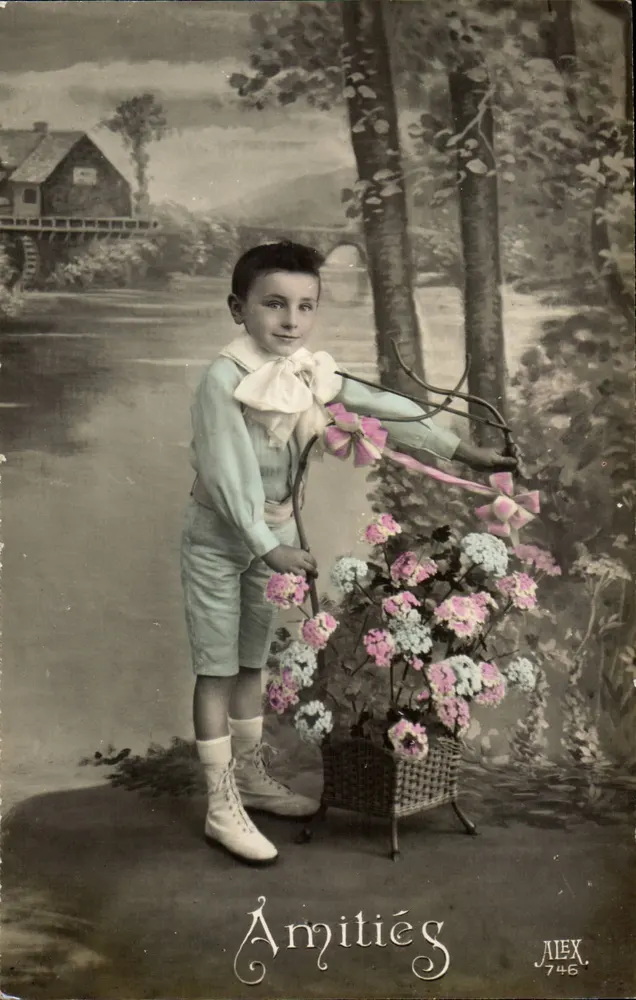 Criança com buquê de flores — Amizades — ALEX 746 - Frente