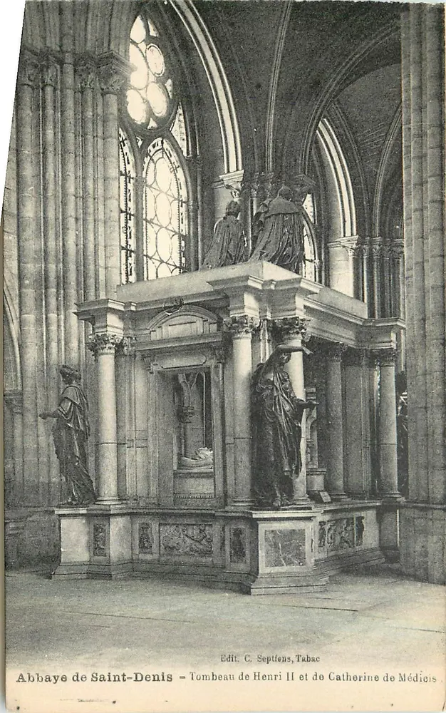 Abtei von Saint-Denis — Grabmal von Henri II und Catherine de Médicis — Edit. C. Septfens, Tabac - Vorderseite