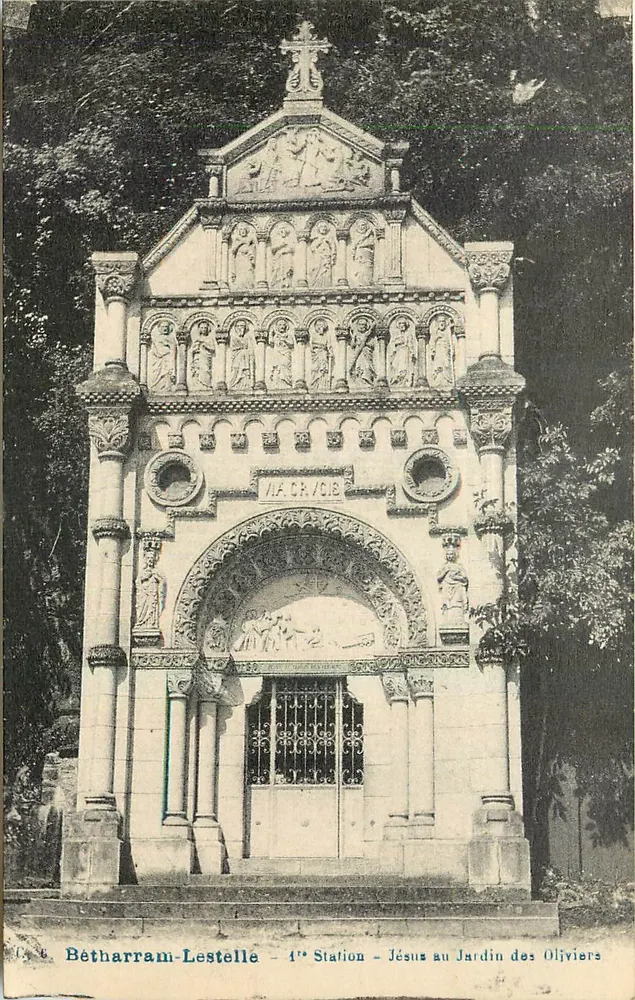 Bétharram-Lestelle — 4. Station — Jesus im Garten der Oliven — Carrashe, Verlag Pau - Vorderseite