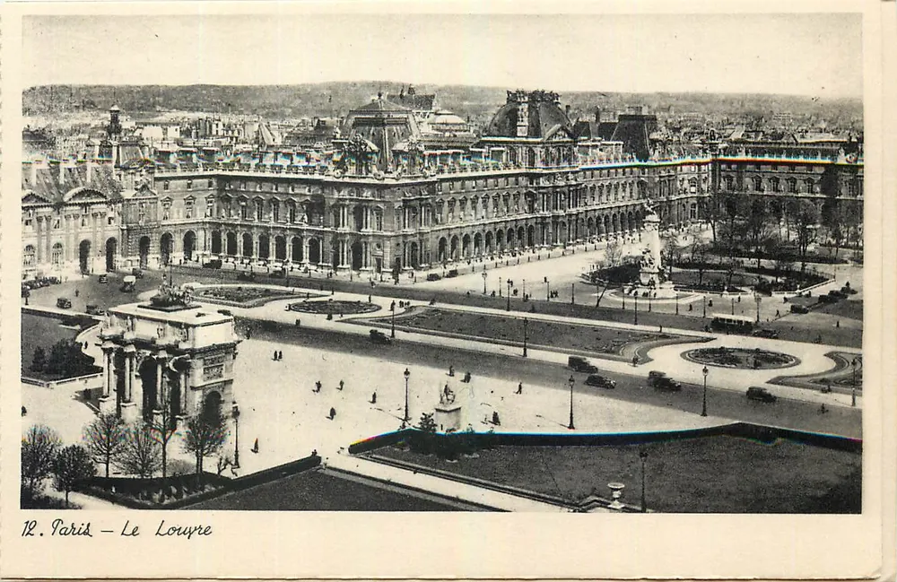 Paris - O Louvre — vista aérea — editor Art et Technique, Paris - Frente