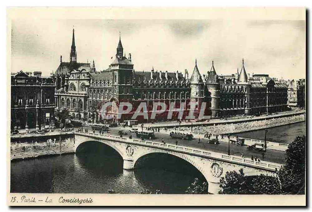 Paryż - La Conciergerie — widok rzeki Seiny i mostu — wydawca De Valois, Paryż - Awers